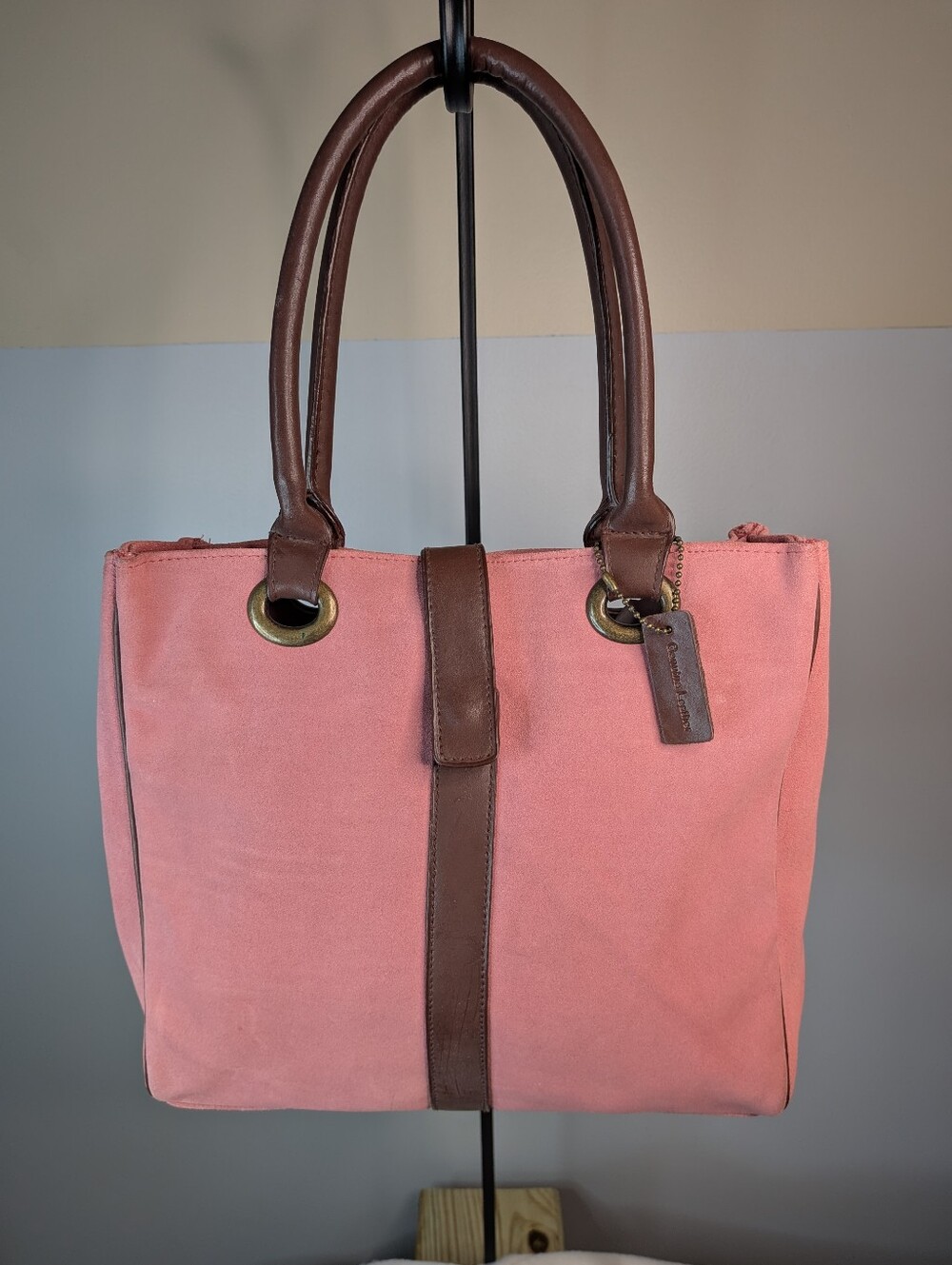 Bath & Body Works Faux Suede & Leather Tote Bag